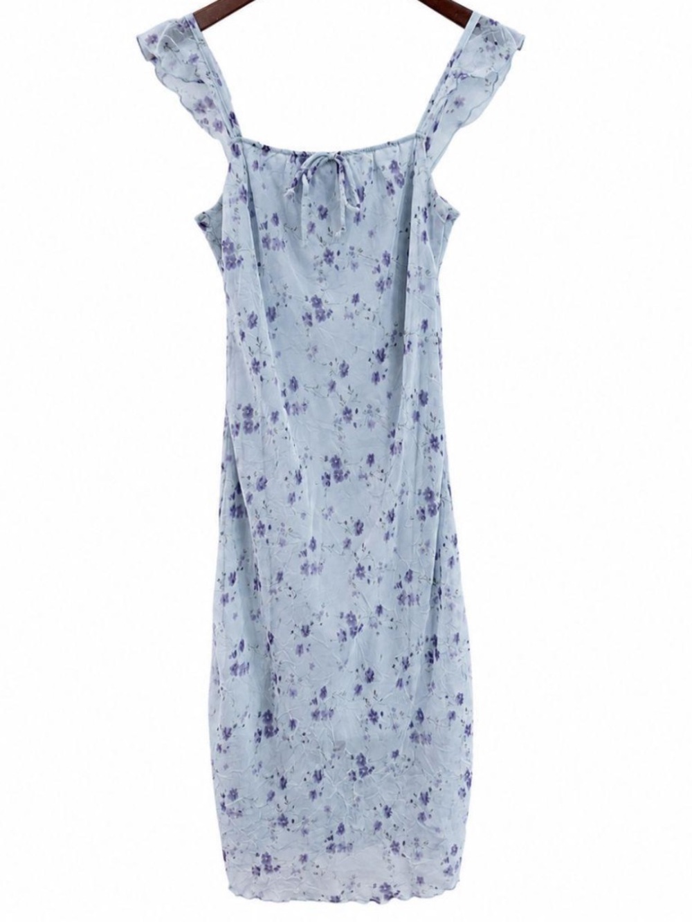Vintage Y2K Fairy/Fairycore Slip Midi Dress, Baby Blue Purple Floral Flowy Dress